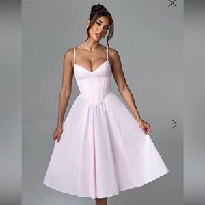 NWT Babyboo Mariella Corset Midi Dress Blush Pink Small